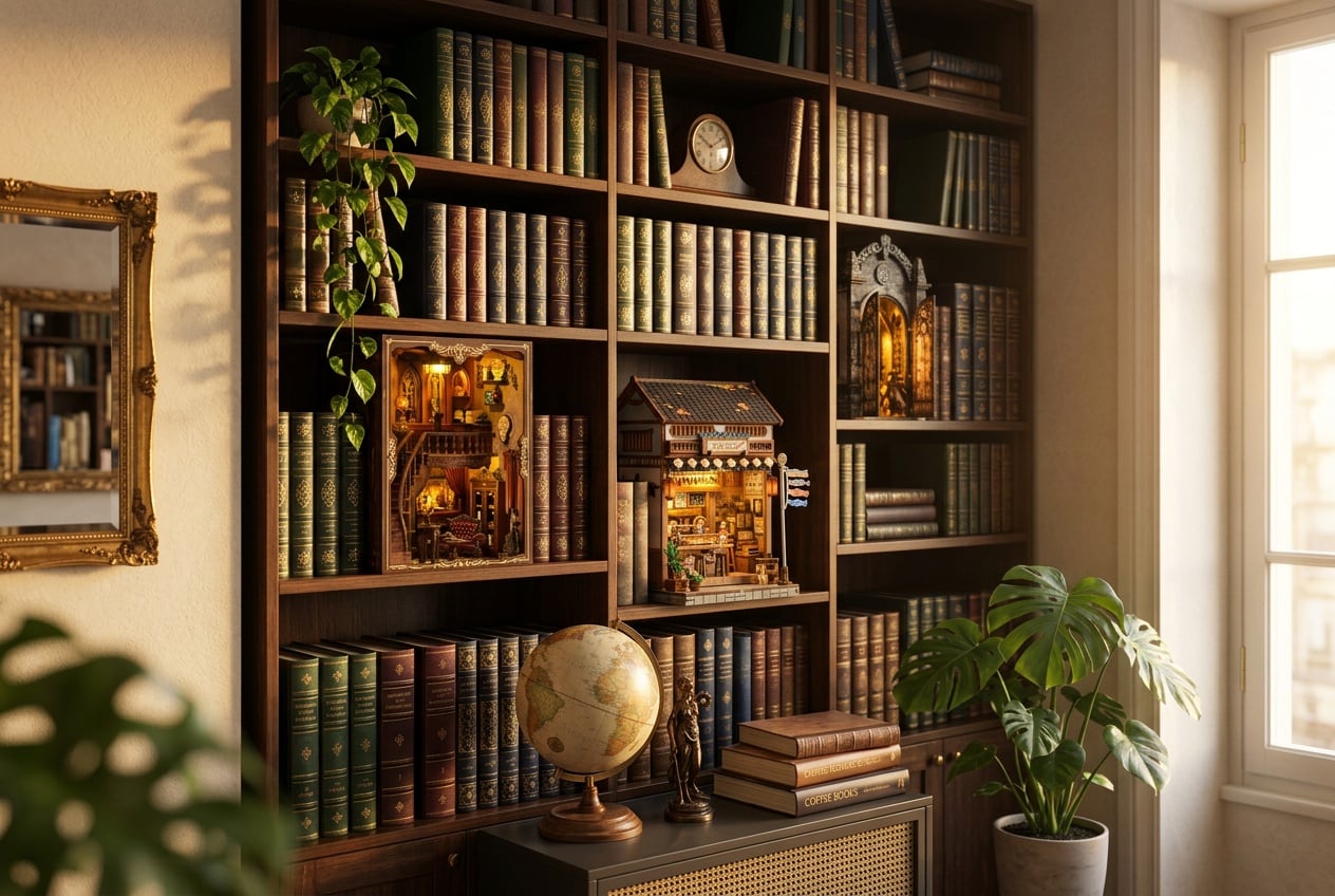 Comment Décorer une Bibliothèque Originale ? 8 Idées 2026 · book nook · couverture article · Nookora