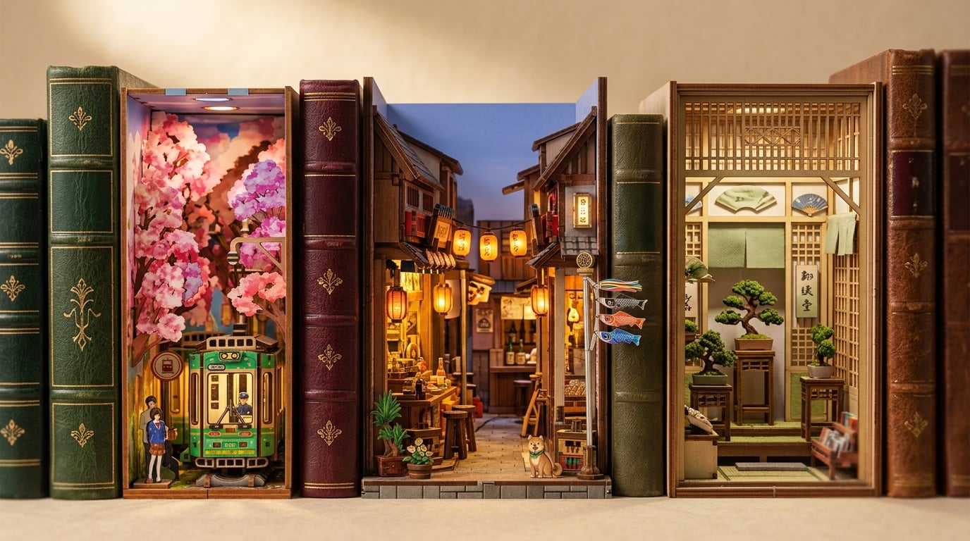 Le Guide Complet du Book Nook Japonais 2026 · book nook · couverture article · Nookora