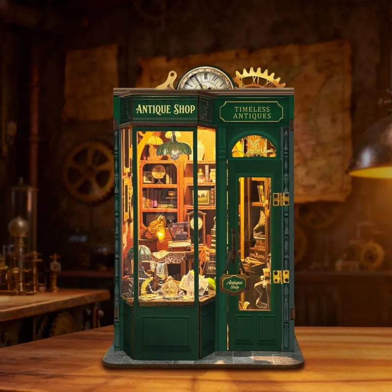 L'Antiquaire du Temps · book nook vintage miniature à construire · Nookora