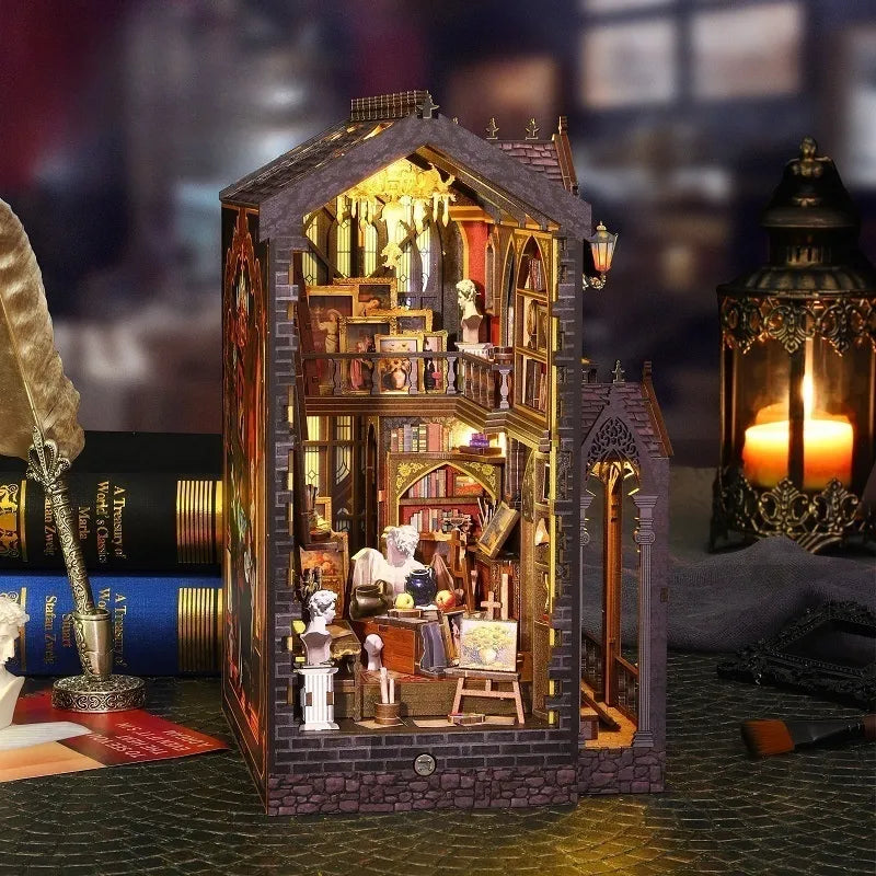 Le Wonder Atelier · book nook astronomie, bibliotheque miniature à construire · Nookora
