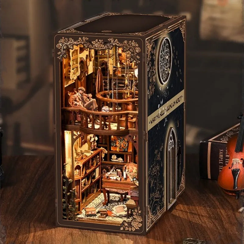 L'Énigme du Coffre Sombre · book nook astronomie, bibliotheque miniature à construire · Nookora