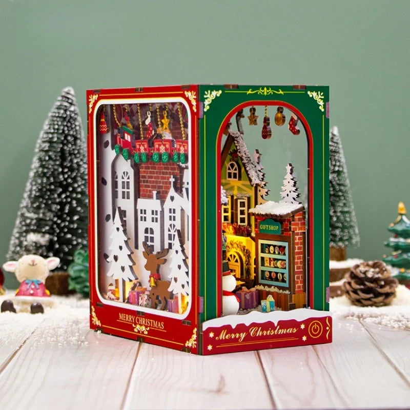 Le Winter of Christmas · kit book nook astronomie, bibliotheque · Nookora atelier français