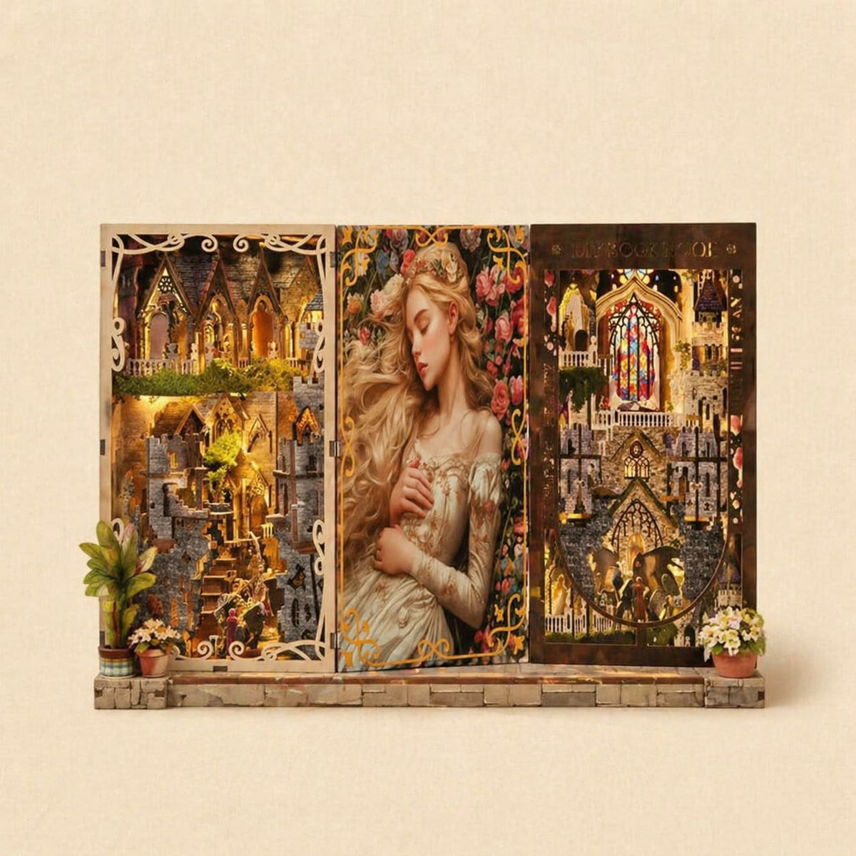 Book Nook - La Belle au Bois Dormant · book nook japonais · packshot premium · Nookora