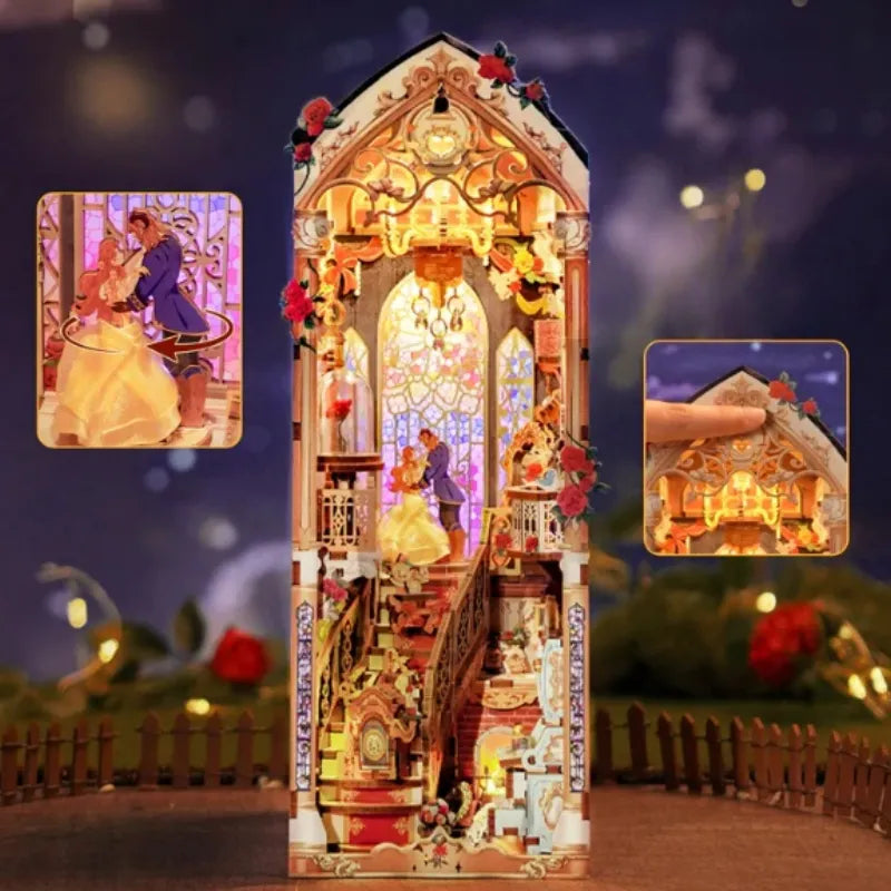 La Belle et la Bête · kit book nook amour, asie · Nookora atelier français