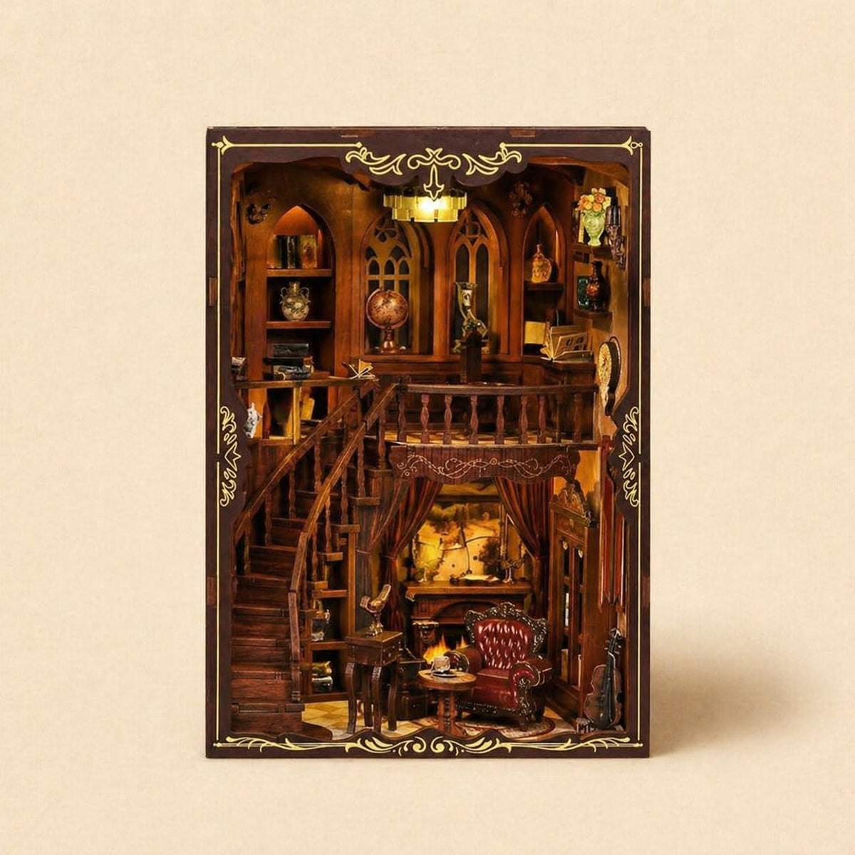 Book Nook - La Bibliothèque des Rimes Anciennes · book nook jardin · packshot premium · Nookora