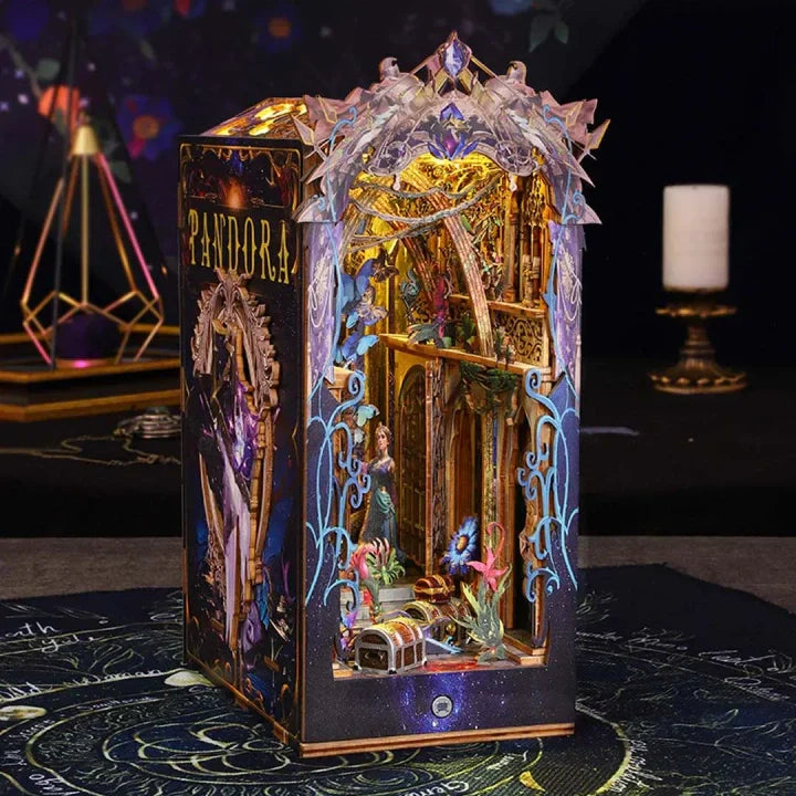 La Boîte de Pandore · book nook astronomie, bibliotheque miniature à construire · Nookora