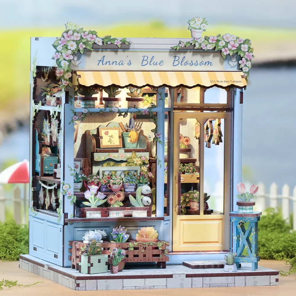 La Fleur Bleue d'Anna · maison miniature · kit book nook amour, astronomie · Nookora atelier français