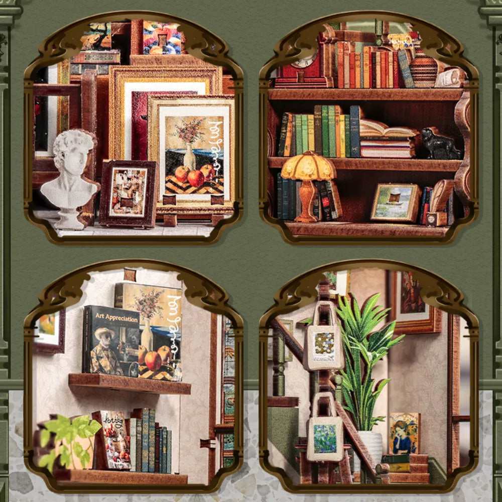 Book Nook - La Galerie-Librairie · maison miniature · book nook · Nookora
