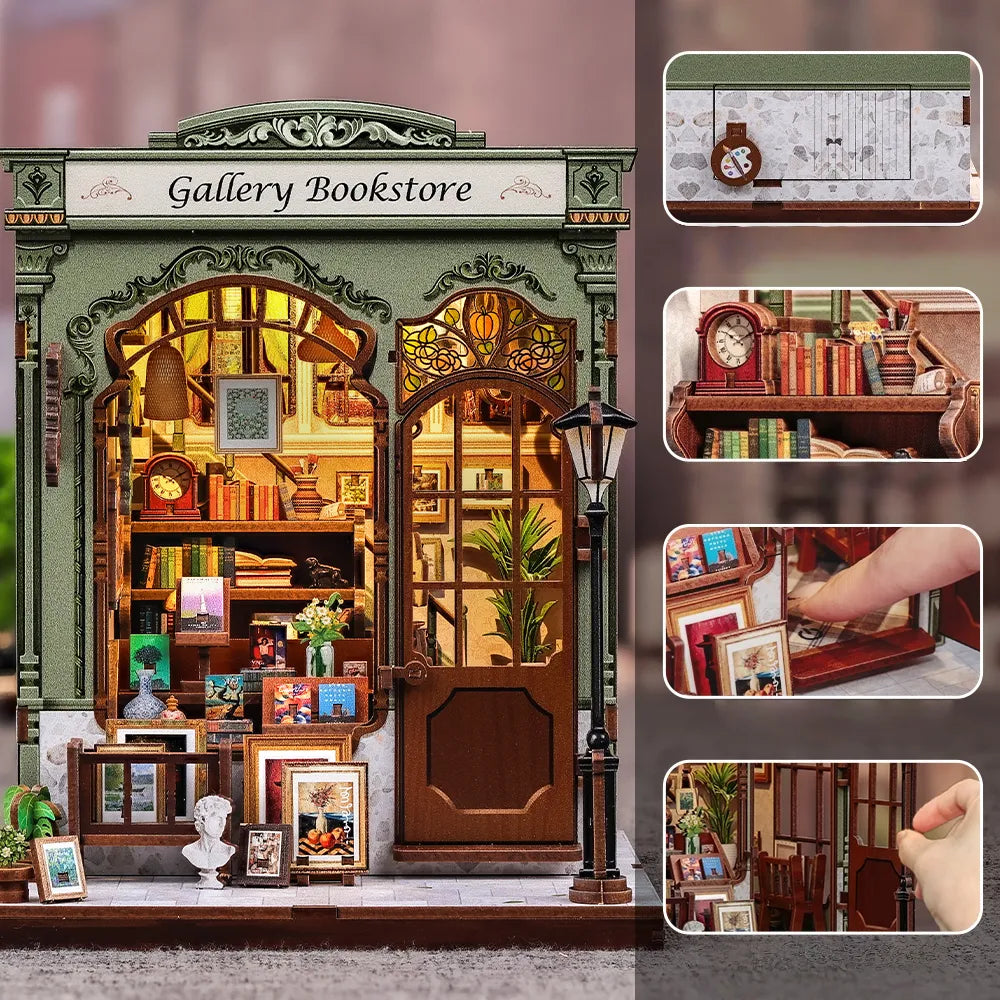 Book Nook - La Galerie-Librairie · maison miniature · book nook · Nookora