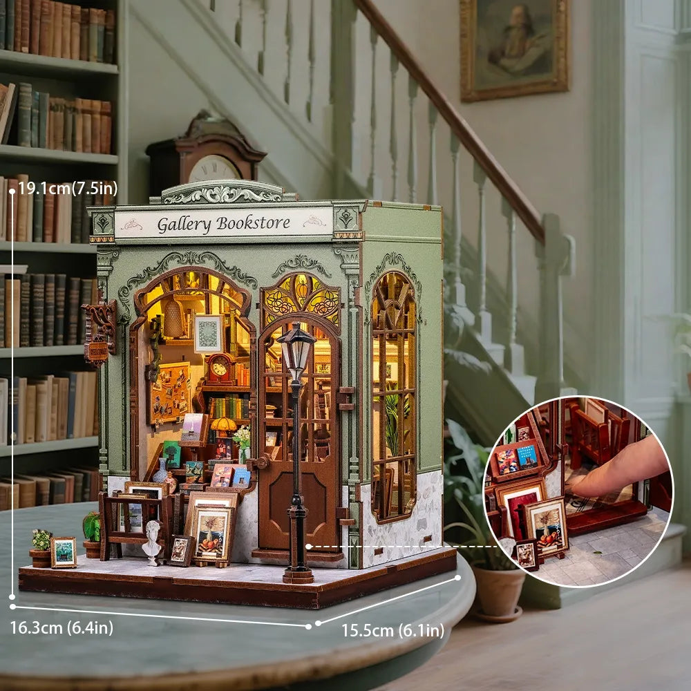 Book Nook - La Galerie-Librairie · maison miniature · book nook · Nookora