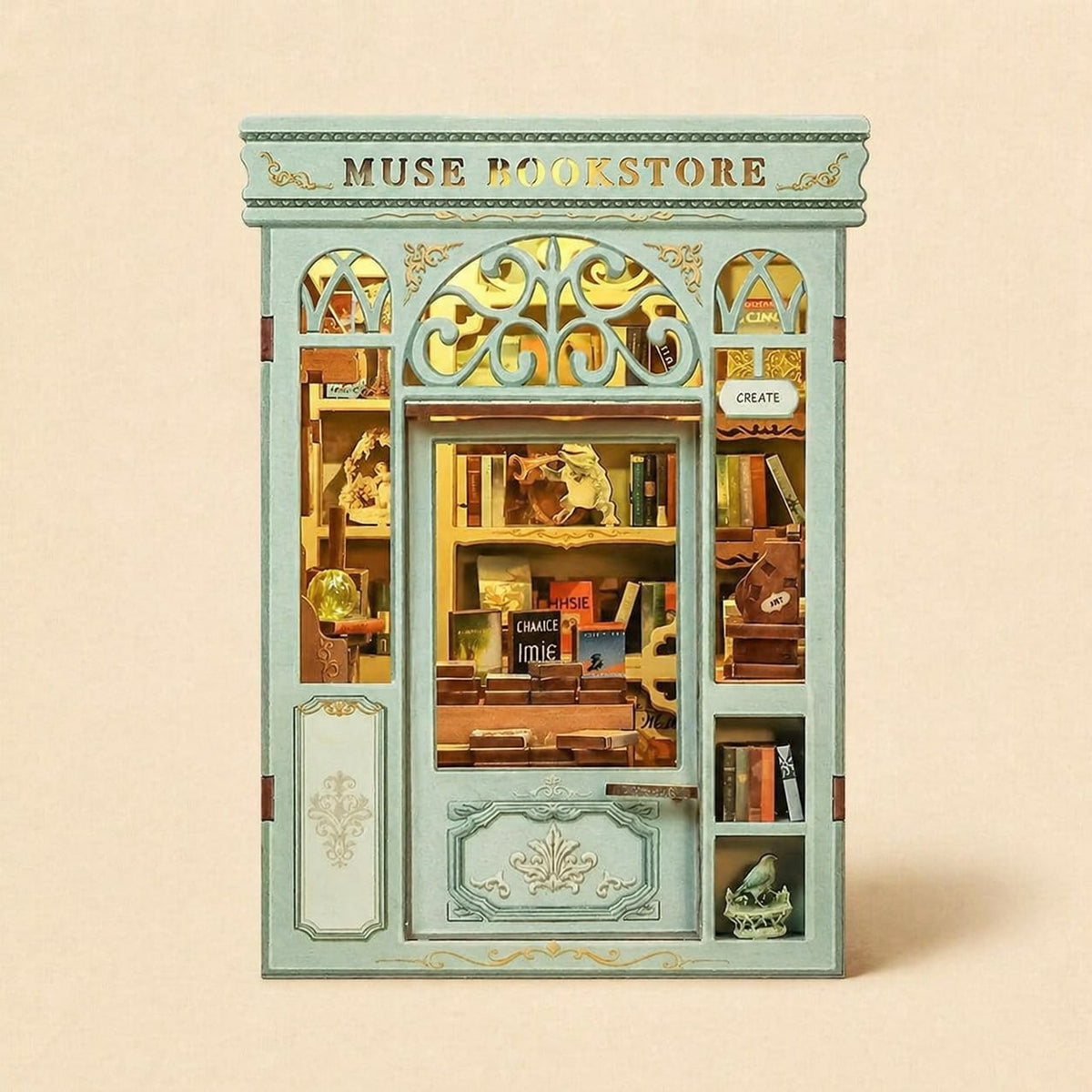 Book Nook - La Librairie de la Muse · book nook jardin · packshot premium · Nookora