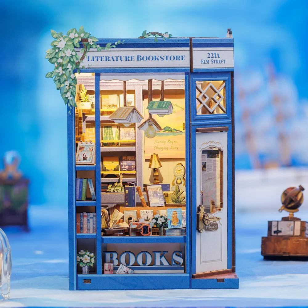 La Librairie Littéraire · book nook amour, astronomie miniature à construire · Nookora