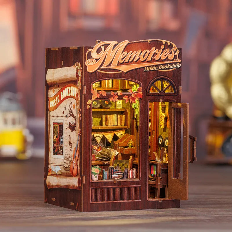 La Librairie Musicale des Souvenirs · book nook astronomie, bibliotheque miniature à construire · Nookora
