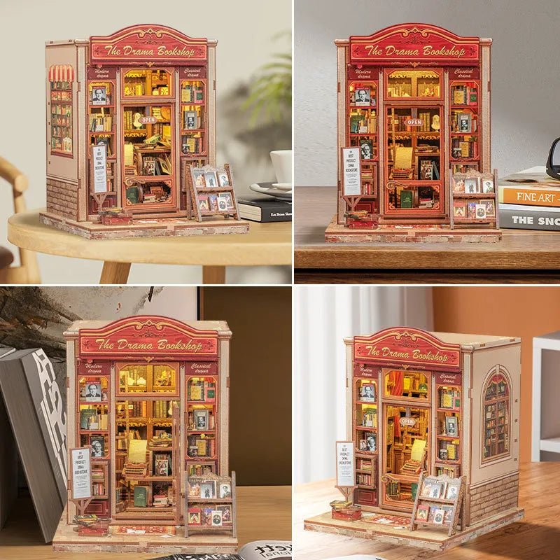 La Librairie Théâtrale · maison miniature · kit book nook amour, astronomie · Nookora atelier français