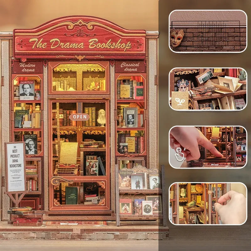 Book Nook - La Librairie Théâtrale · maison miniature · book nook · Nookora