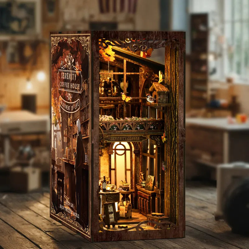 La Maison-Café Sérénité · book nook amour, asie miniature à construire · Nookora