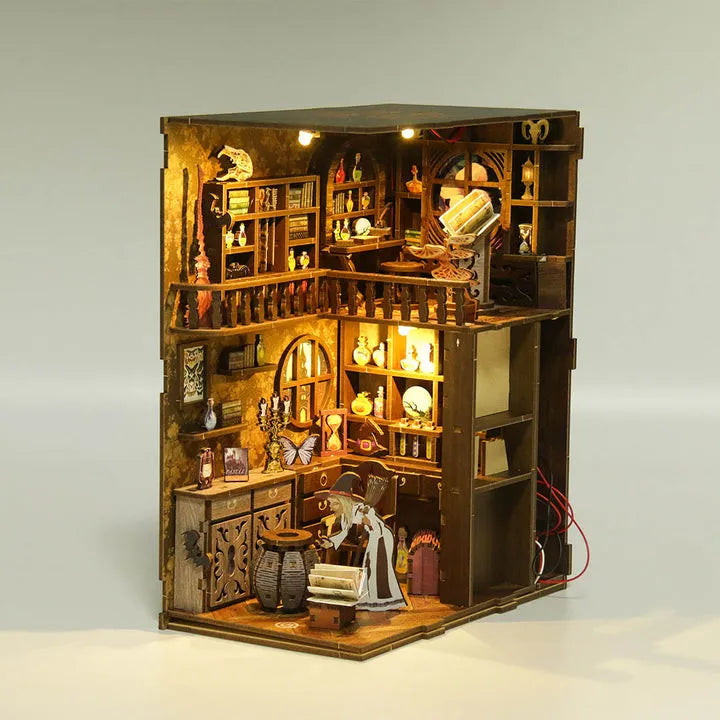 La Nuit Magique · kit book nook astronomie, bibliotheque · Nookora atelier français