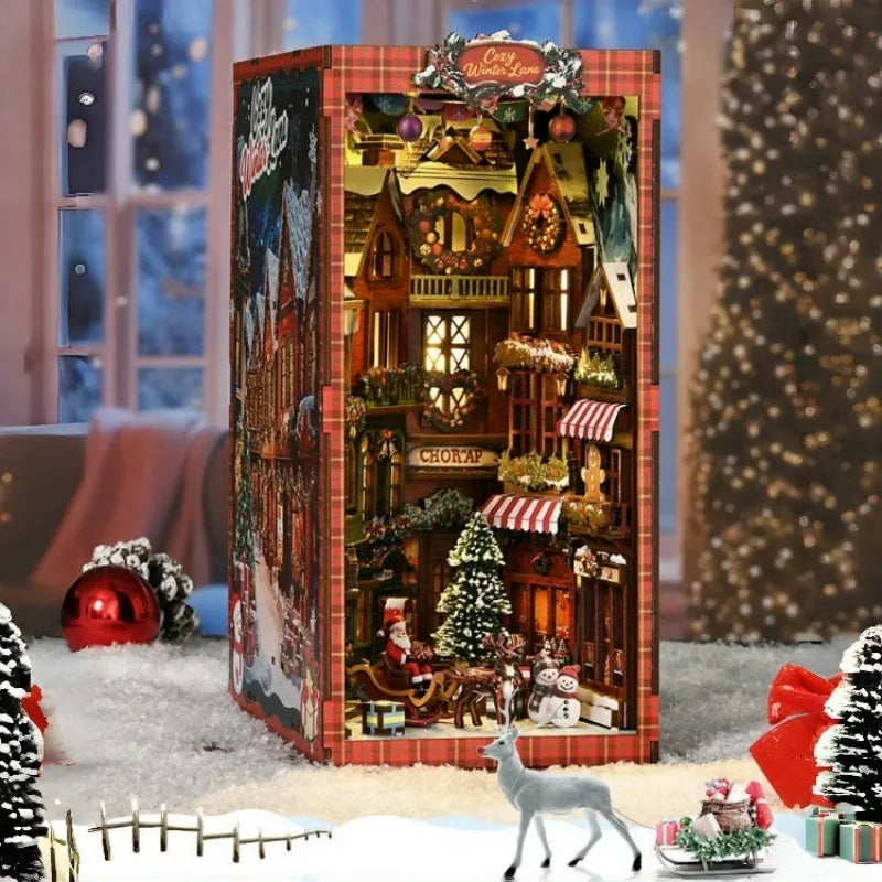 La Ruelle de Noël · book nook asie, astronomie miniature à construire · Nookora