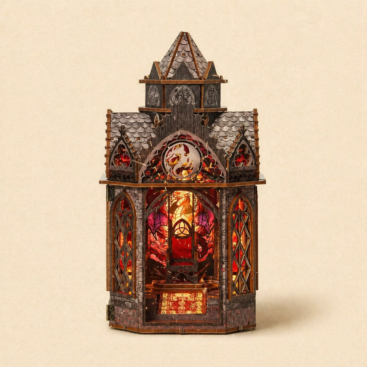 Book Nook - La Tour du Wyrm · Fourth Wing · book nook japonais · packshot premium · Nookora