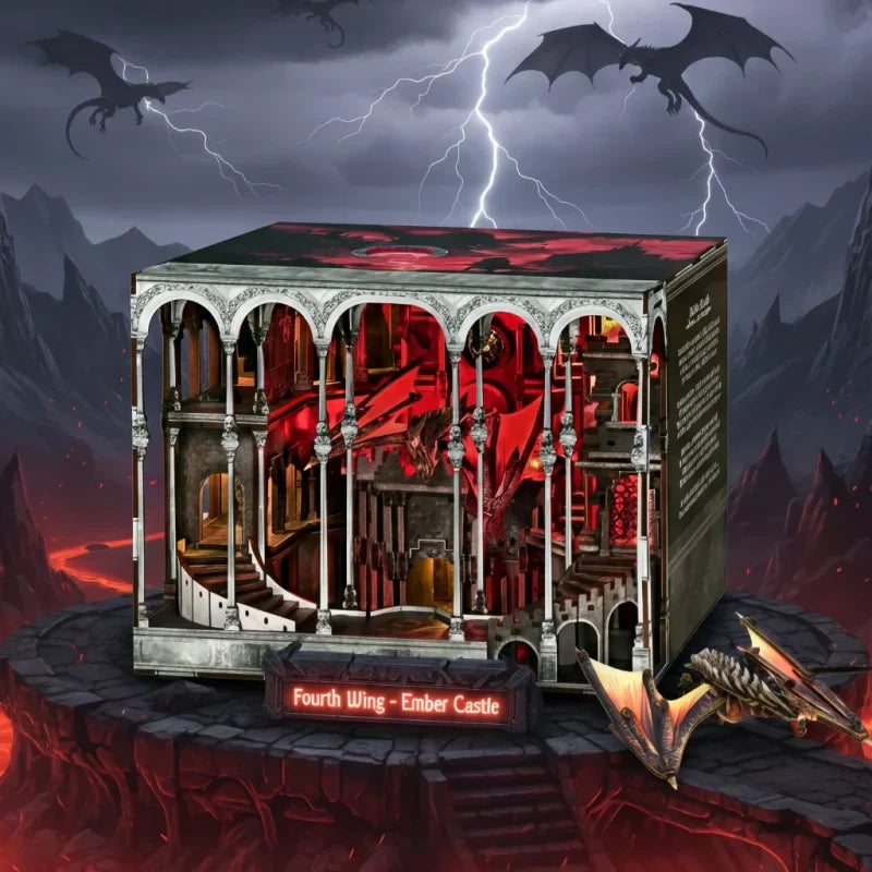Le Château des Braises · Fourth Wing · book nook astronomie, bibliotheque miniature à construire · Nookora
