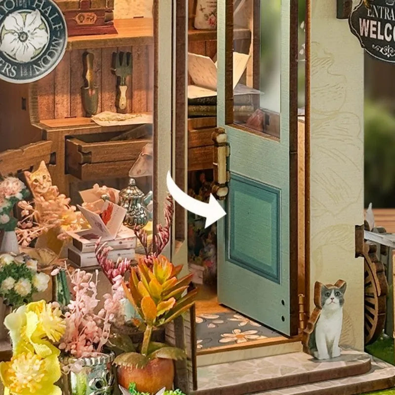 Le Fleuriste de l'Île du Printemps · kit book nook amour, animaux · Nookora atelier français