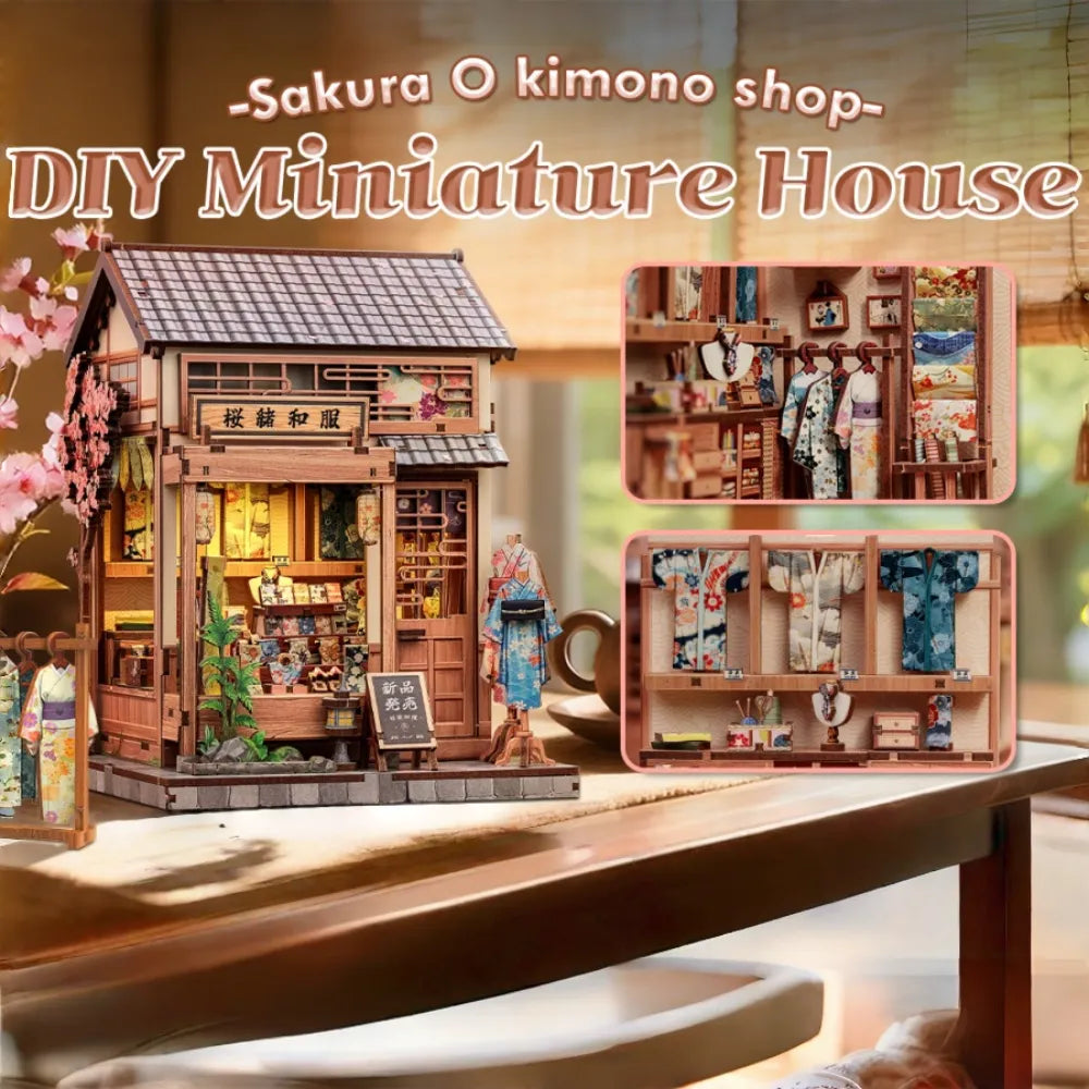 Le Magasin de Kimonos sous les Sakuras · kit book nook japonais · Nookora atelier français