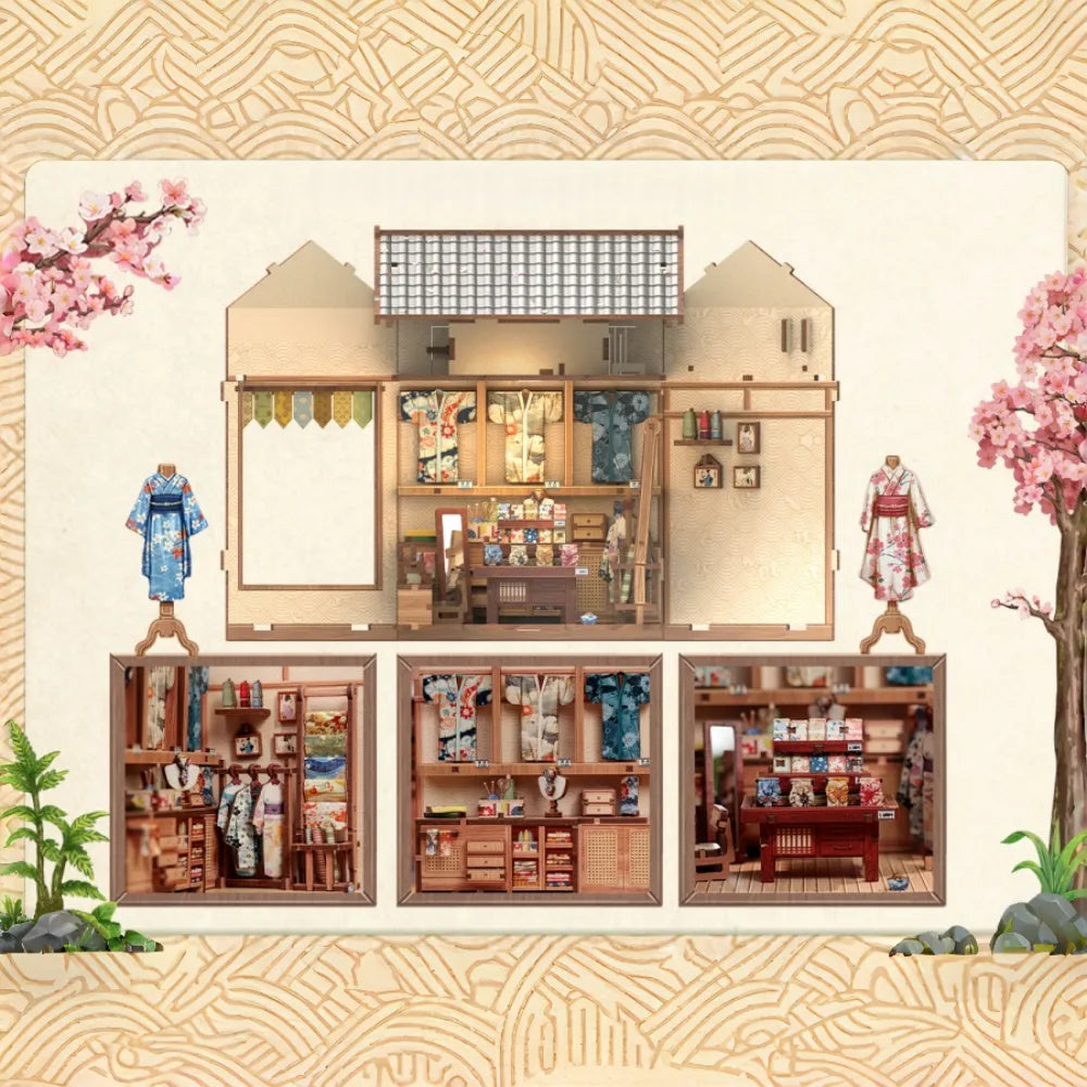 Book Nook - Le Magasin de Kimonos sous les Sakuras · book nook · Nookora