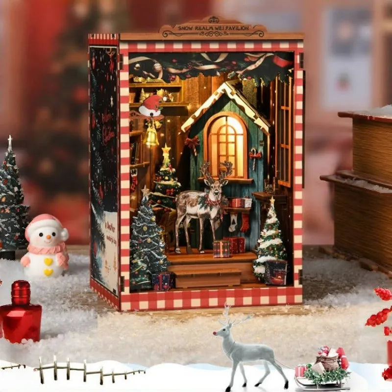Le Pavillon du Royaume des Neiges · book nook asie, astronomie miniature à construire · Nookora