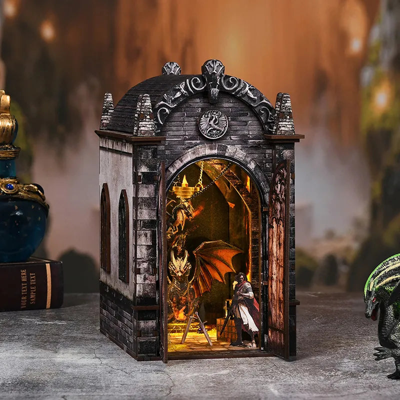 Le Repaire du Dragon · Fourth Wing · book nook astronomie, aventure miniature à construire · Nookora