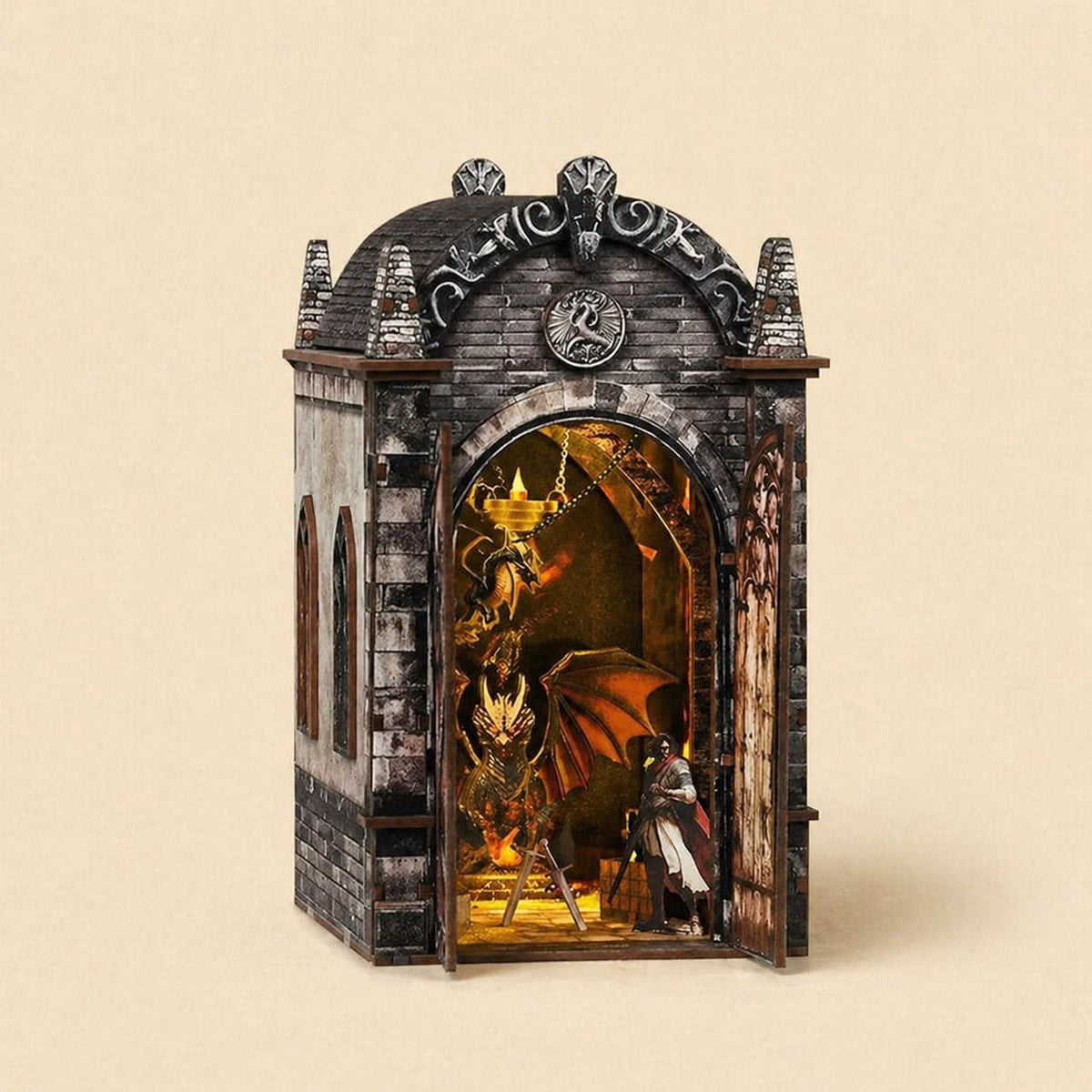 Book Nook - Le Repaire du Dragon · Fourth Wing · book nook fantasy · packshot premium · Nookora