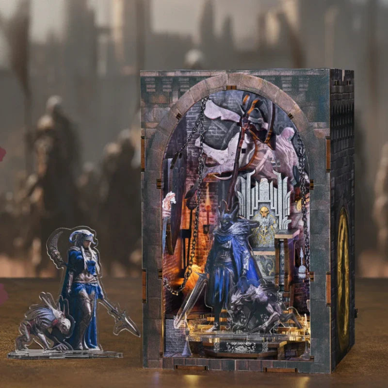 Le Trône d'Os · book nook fantasy, medieval miniature à construire · Nookora
