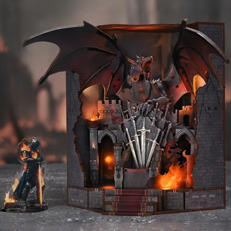 Le Trône de la Lame · book nook astronomie, bibliotheque miniature à construire · Nookora