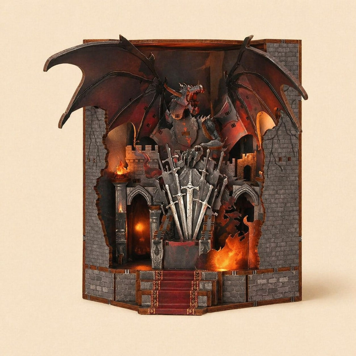 Book Nook - Le Trône de la Lame · book nook fantasy · packshot premium · Nookora