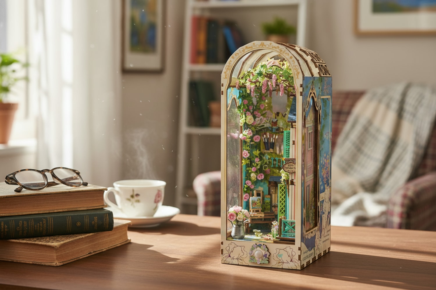 Calage et emballage protecteur d'un book nook avant expédition depuis la France